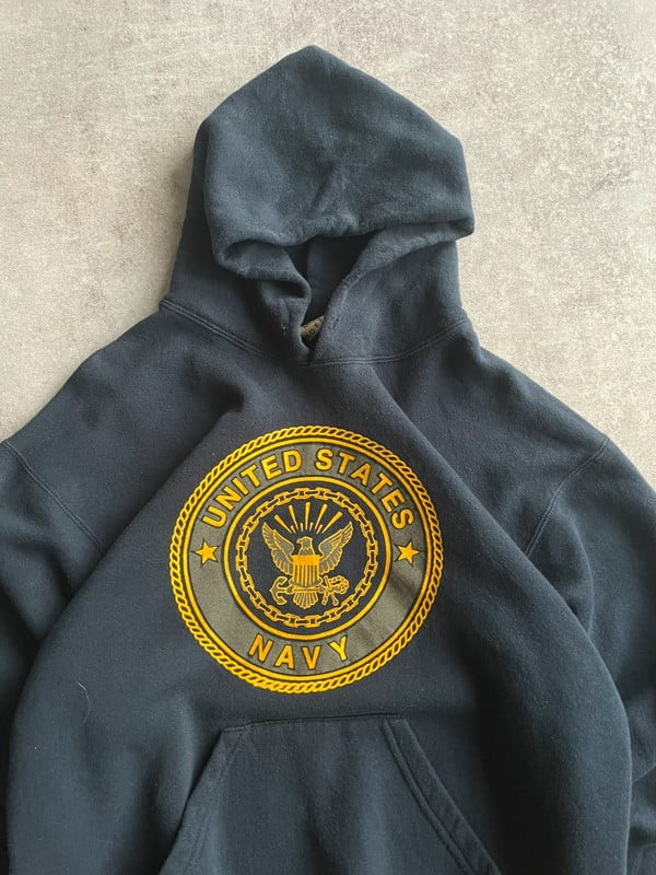 Vintage US Army hoodie military blue — 4