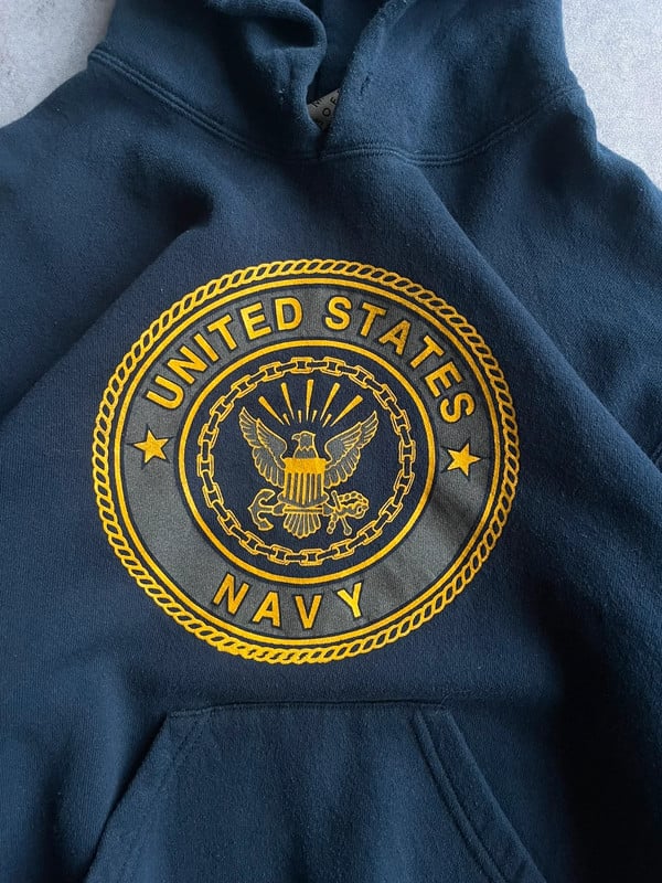 Vintage US Army hoodie military blue — 7