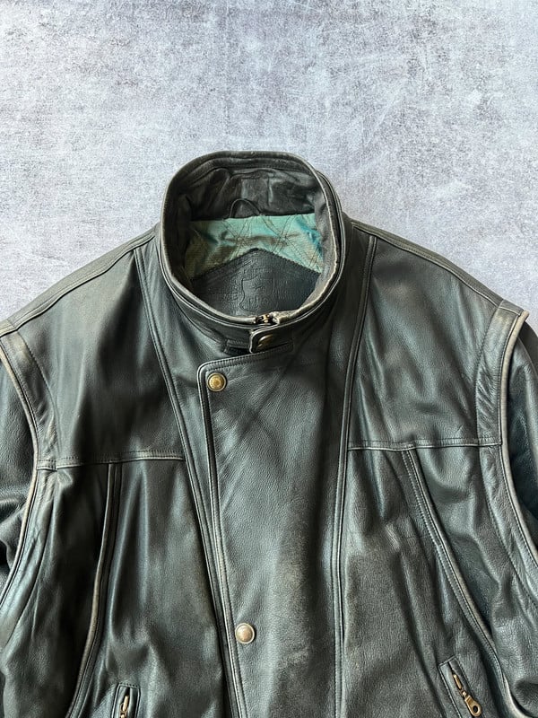 Genuine Leather giacca in pelle nera — 2