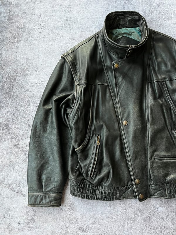 Genuine Leather giacca in pelle nera — 3