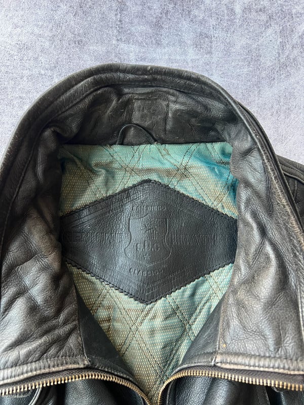 Genuine Leather giacca in pelle nera — 5