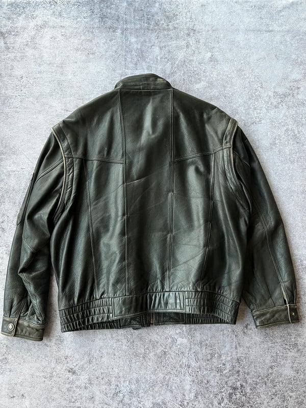 Genuine Leather giacca in pelle nera — 6