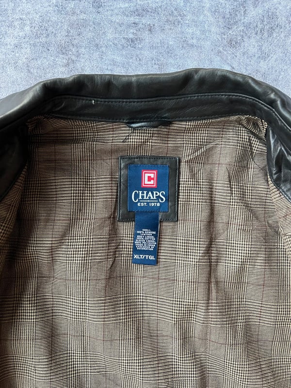 Chaps giacca in pelle nera — 5