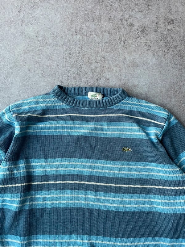 Lacoste maglione a righe azzurro