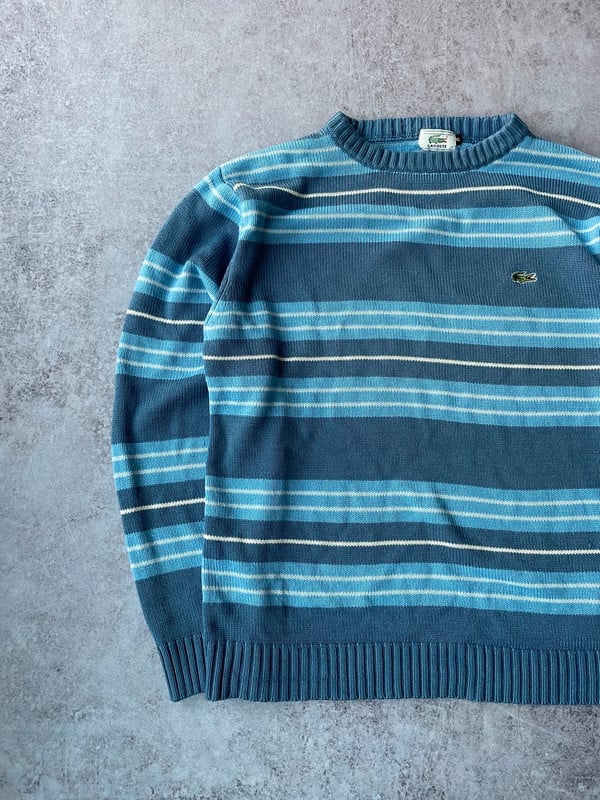 Lacoste maglione a righe azzurro