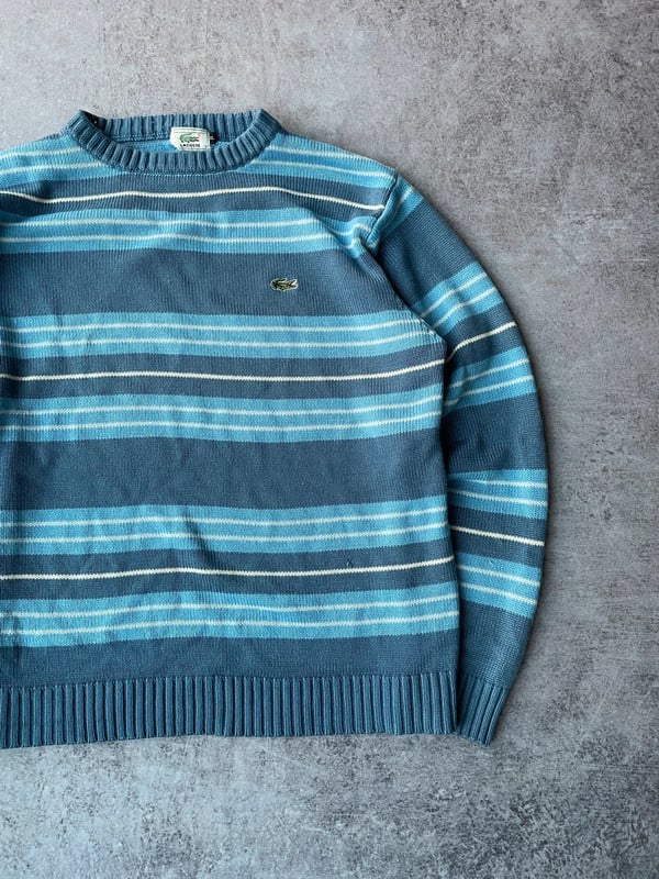 Lacoste maglione a righe azzurro
