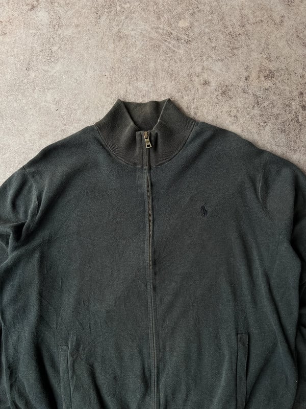 Polo maglione con zip blu