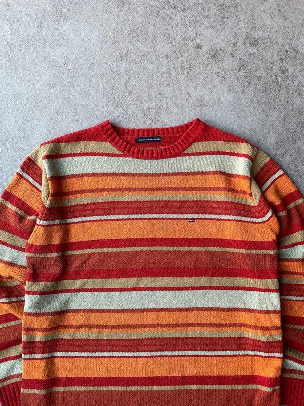 Tommy Hilfigher maglione a righe arancione/rosso — 2