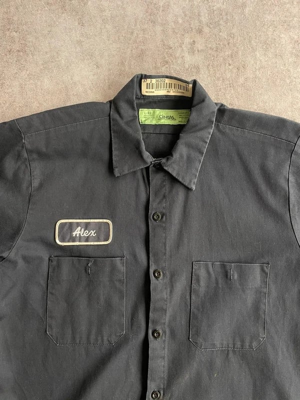Workwear summer shirt blue vintage — 5