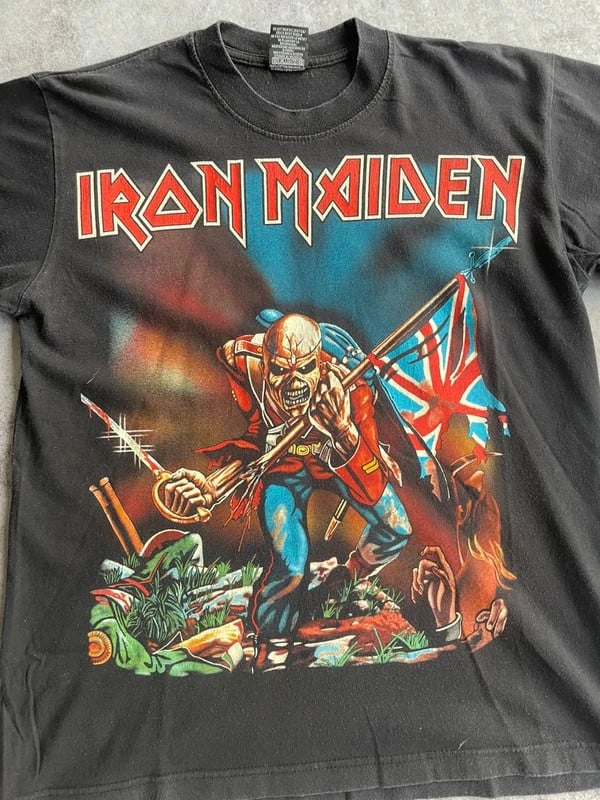 90s Iron Maiden rock vintage tee music — 3