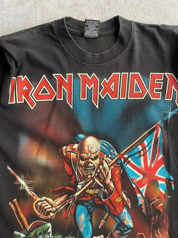 90s Iron Maiden rock vintage tee music — 4