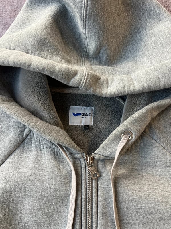 HOODIE CON ZIP GAS GRIGIA